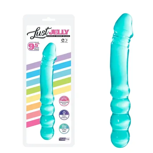 Excellent Power LUST JELLY PVC 9.5 DOUBLE DONG - BLUE