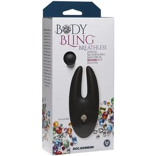 Doc Johnson CLEARANCE STOCK Body Bling Breathless - Rechargeable Mini-Vibe - Silver****