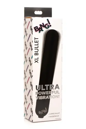 XR Brands Bang! Vibrating Metallic XL Bullet - Black