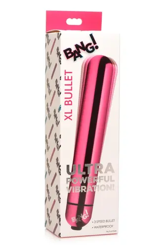 XR Brands Bang! Vibrating Metallic XL Bullet - Pink