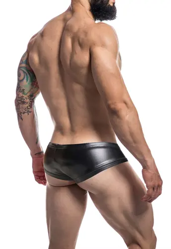 Cut For Men Booty Shorts-BlackLeatherette-S