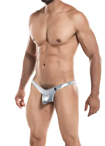 CUT FOR MEN POUCH ENHANCING THONG SILVER LARGE