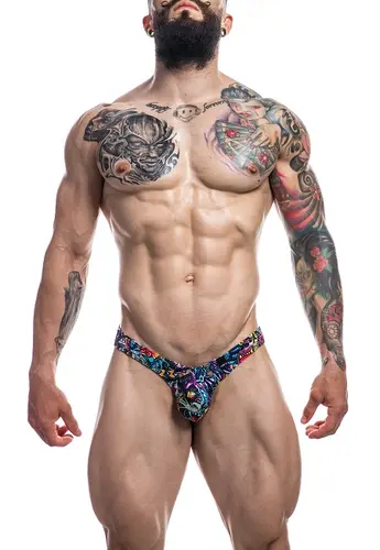 Cut For Men Pouch Enhancing Tattoo Thong Small