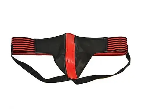ROUGE Jocks with Striped Band Black/Red X Large