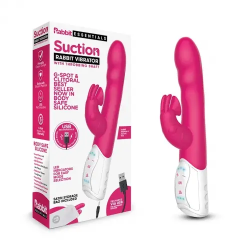 Electric EEL, Inc Rabbit Essential Rechargeable Clitoral Suction Rabbit - Hot Pink