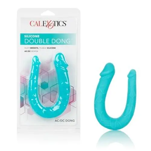 Calexotics Silicone Double Dong AC/DC Dong - Teal