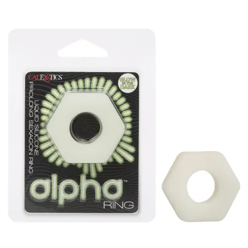 Calexotics New Products In Stock Alpha Glow-In-The-Dark Liquid Silicone Prolong Sexagon Ring
