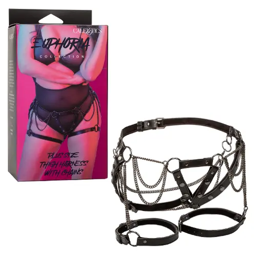 Calexotics New Products In Stock Euphoria Collection Plus Size Thigh Harness With Chains